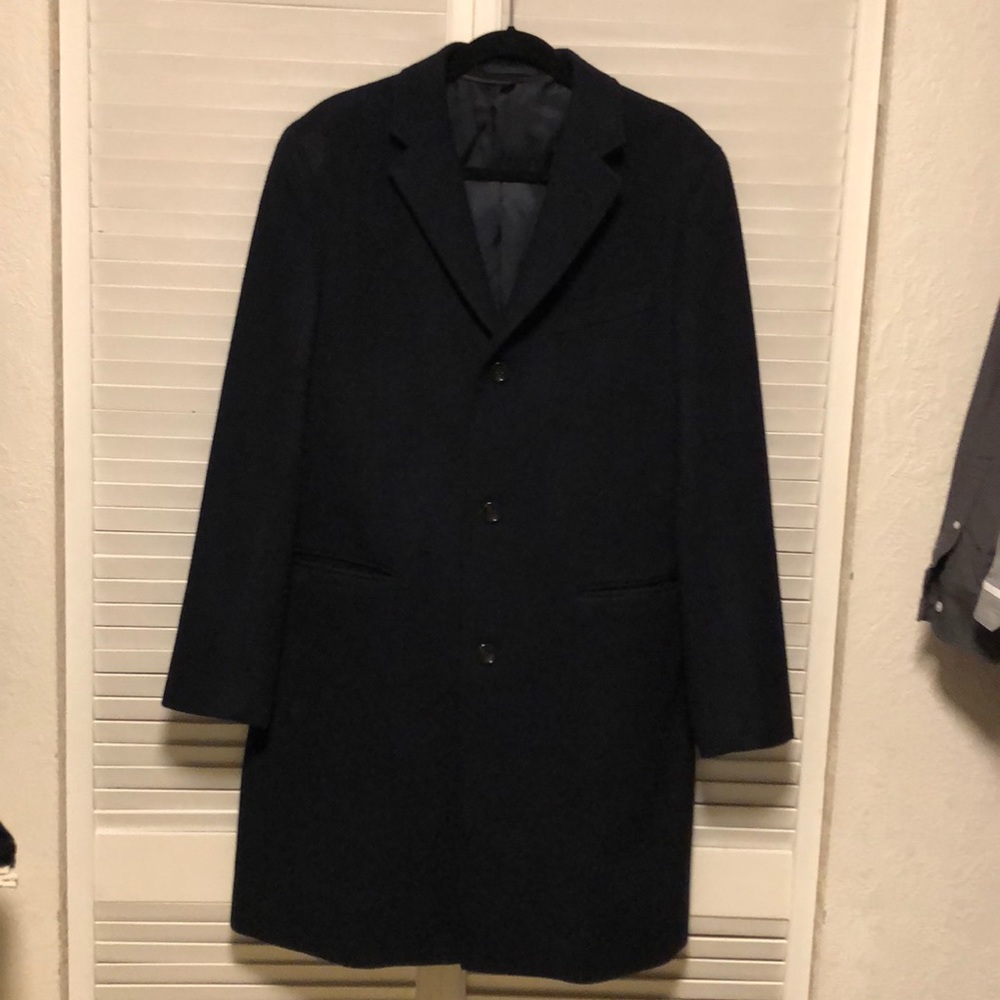 J. Crew Dark Navy Blue Wool & Cashmere Coat